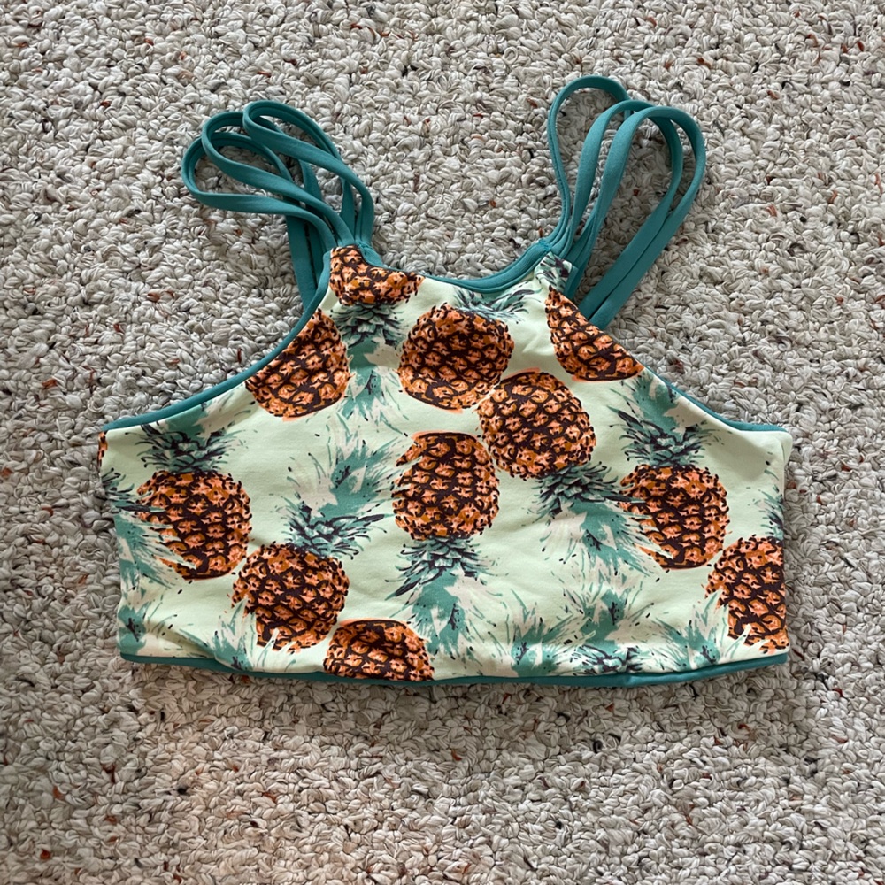 Reversible Pineapple Print Bikini Top